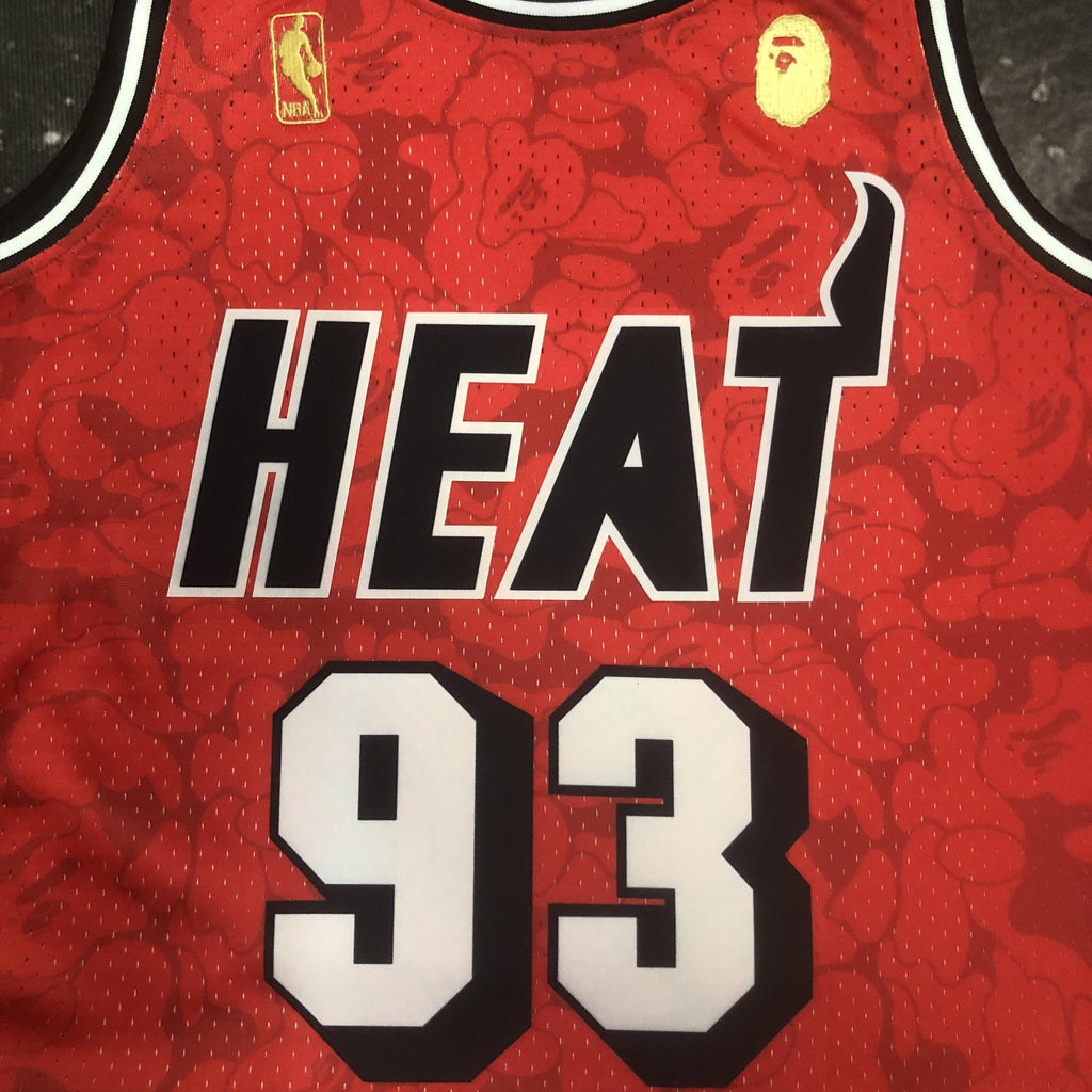 Jersey Swingman BAPE X Miami Heat Mitchell & Ness Hardwood Classics 1993