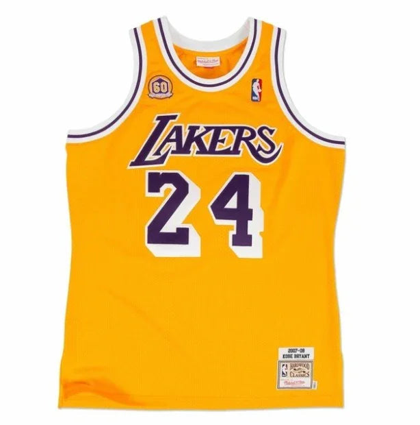 Jersey Authentic Los Angeles Lakers 60th Anniversary Mitchell & Ness Hardwood Classics 2007/08