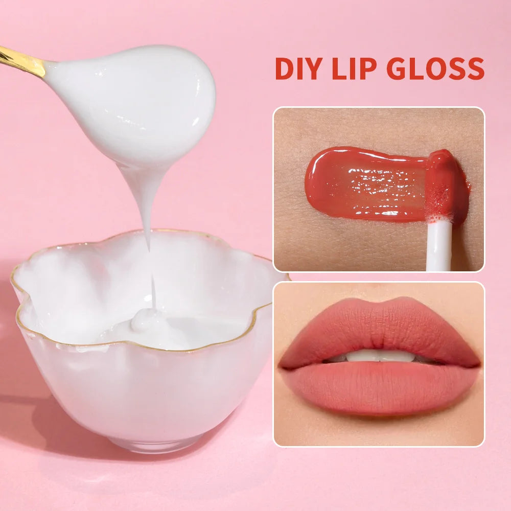 100ml Lip Gloss Base DIY Lip Gloss Moisturized Non-stick Milky White Lotion Texture Matte Makeup Effect Lip Gloss Base Cosmetic