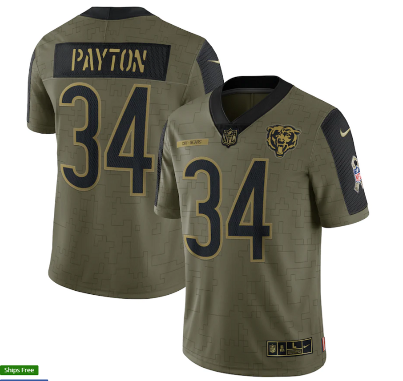 NFL Chicago Bears Vapor Limited Jersey Salute To Service 2021