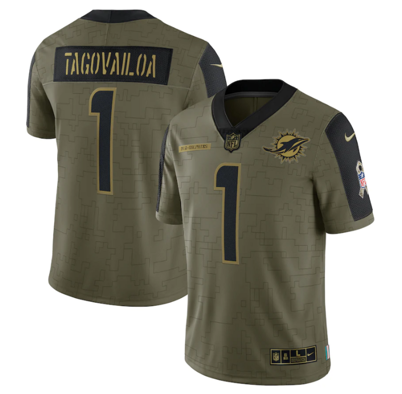 NFL Miami Dolphins Vapor Limited Jersey Salute To Service 2021