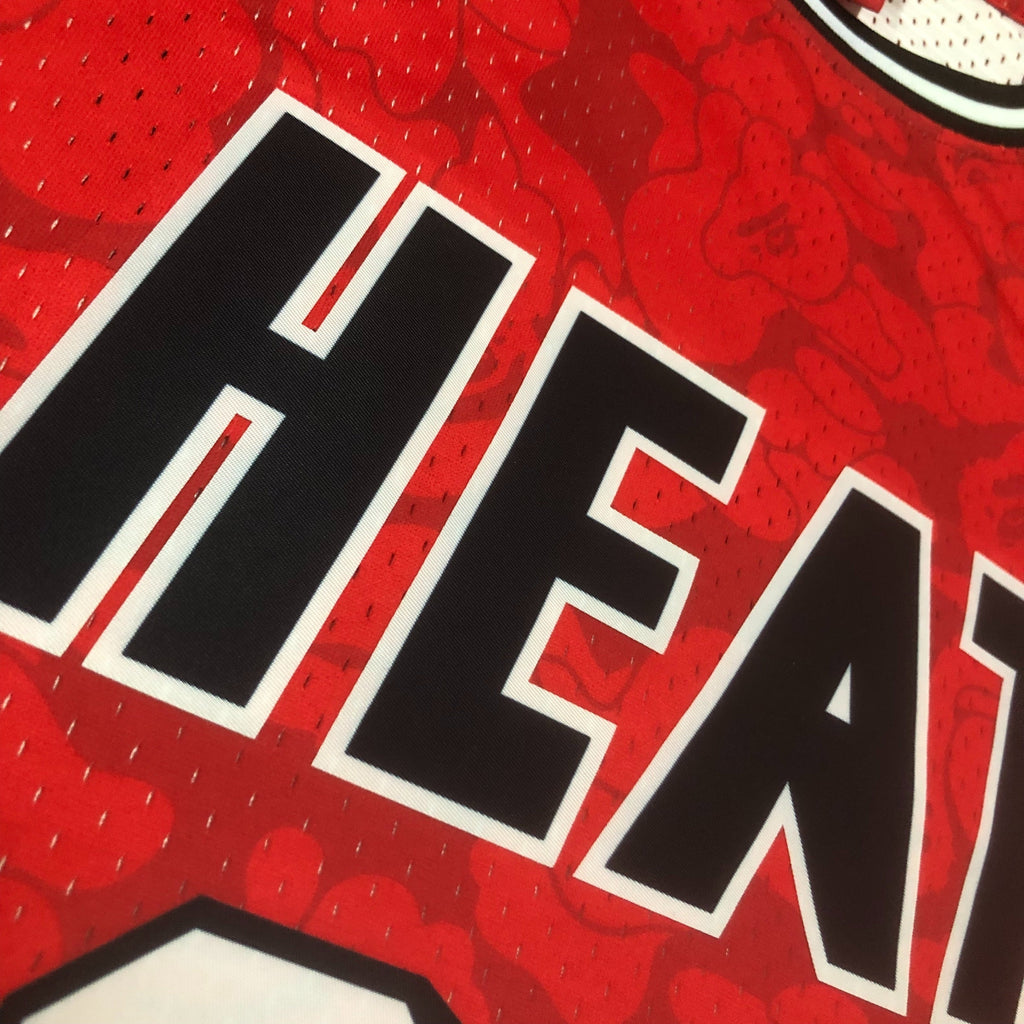 Jersey Swingman BAPE X Miami Heat Mitchell & Ness Hardwood Classics 1993