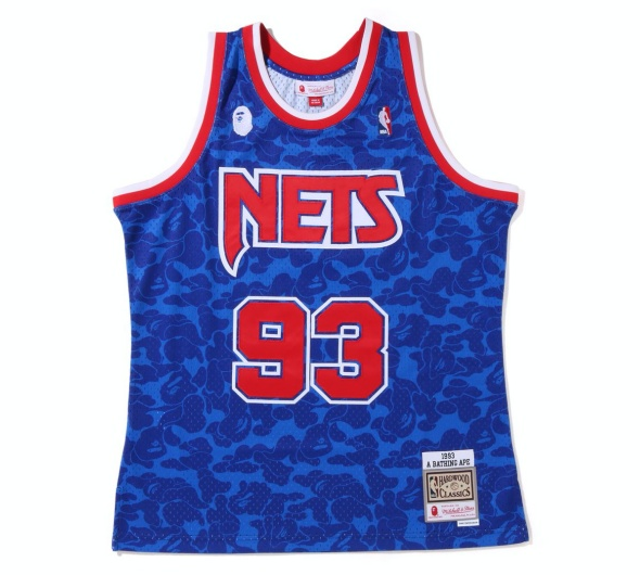 Jersey Swingman BAPE X Brooklyn Nets Mitchell & Ness Hardwood Classics 1983