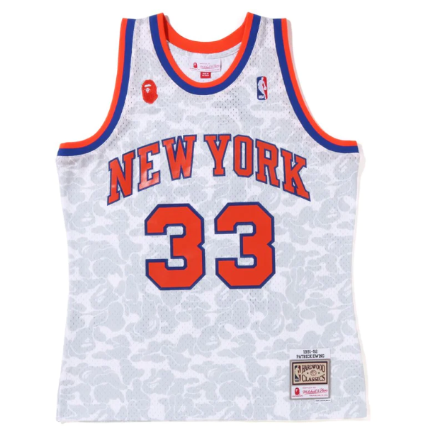 Jersey Swingman BAPE X New York Knicks Mitchell & Ness Hardwood Classics 1991/92 White