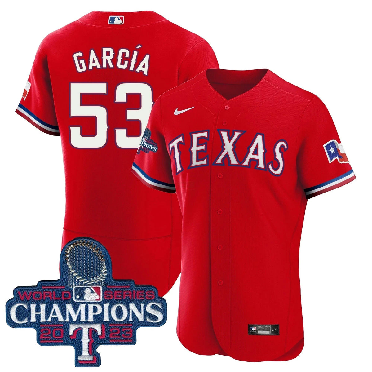 MLB Adolis Garcia Texas World Series Champions Red Jersey 2023 - Red