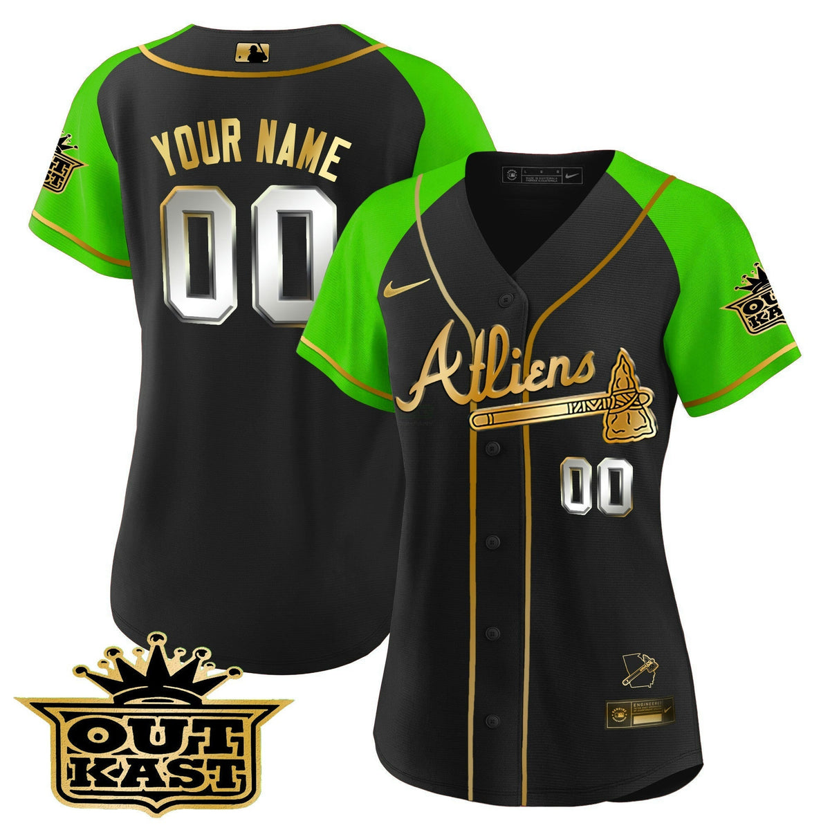 MLB Atlanta Atliens Gold Alternate Flex Base Jersey