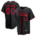 MLB Atlanta Black Red Cool Base Jersey