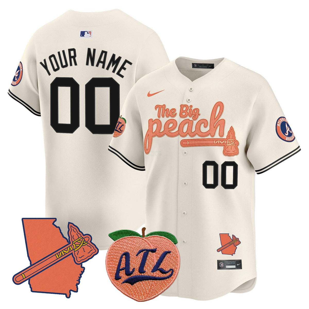 MLB Atlanta The Big Peach Vapor Premier Limited Jersey V2