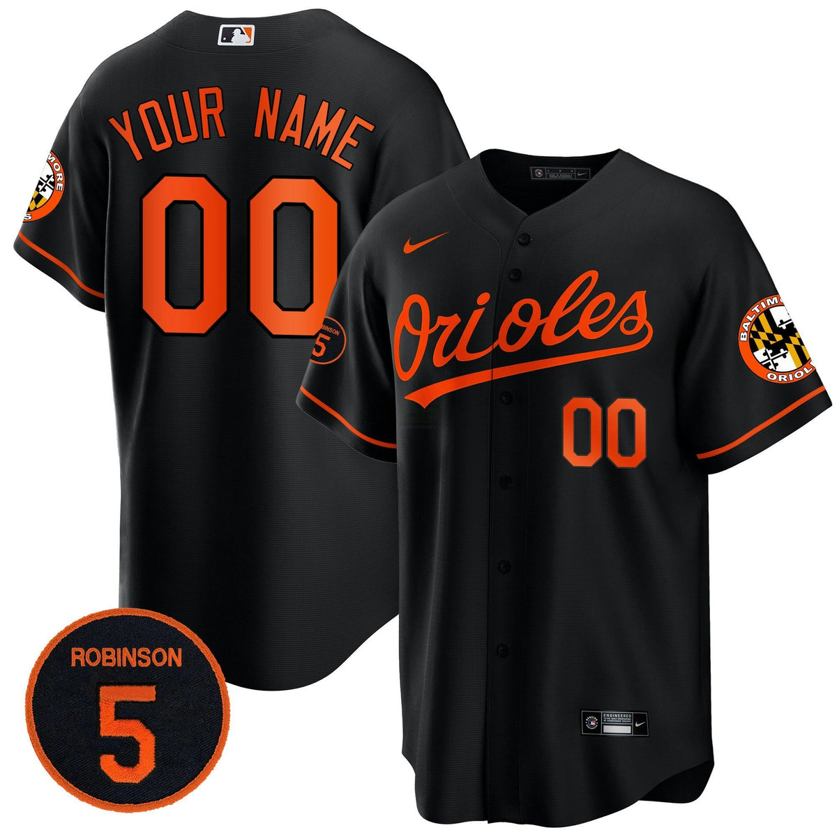 MLB Baltimore Robinson Patch Cool Base Jersey