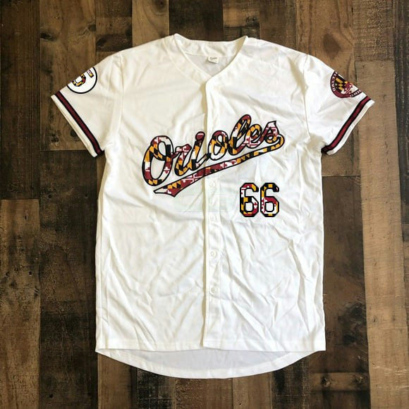 MLB Baltimore White Maryland Flag Jersey - Cool Base