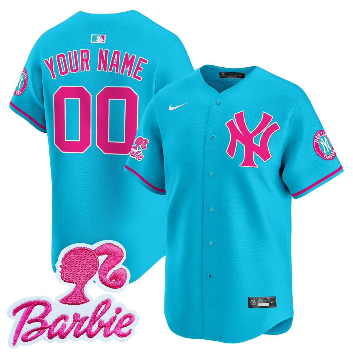 MLB New York Yankees Barbie Patch Vapor Premier Limited Jersey