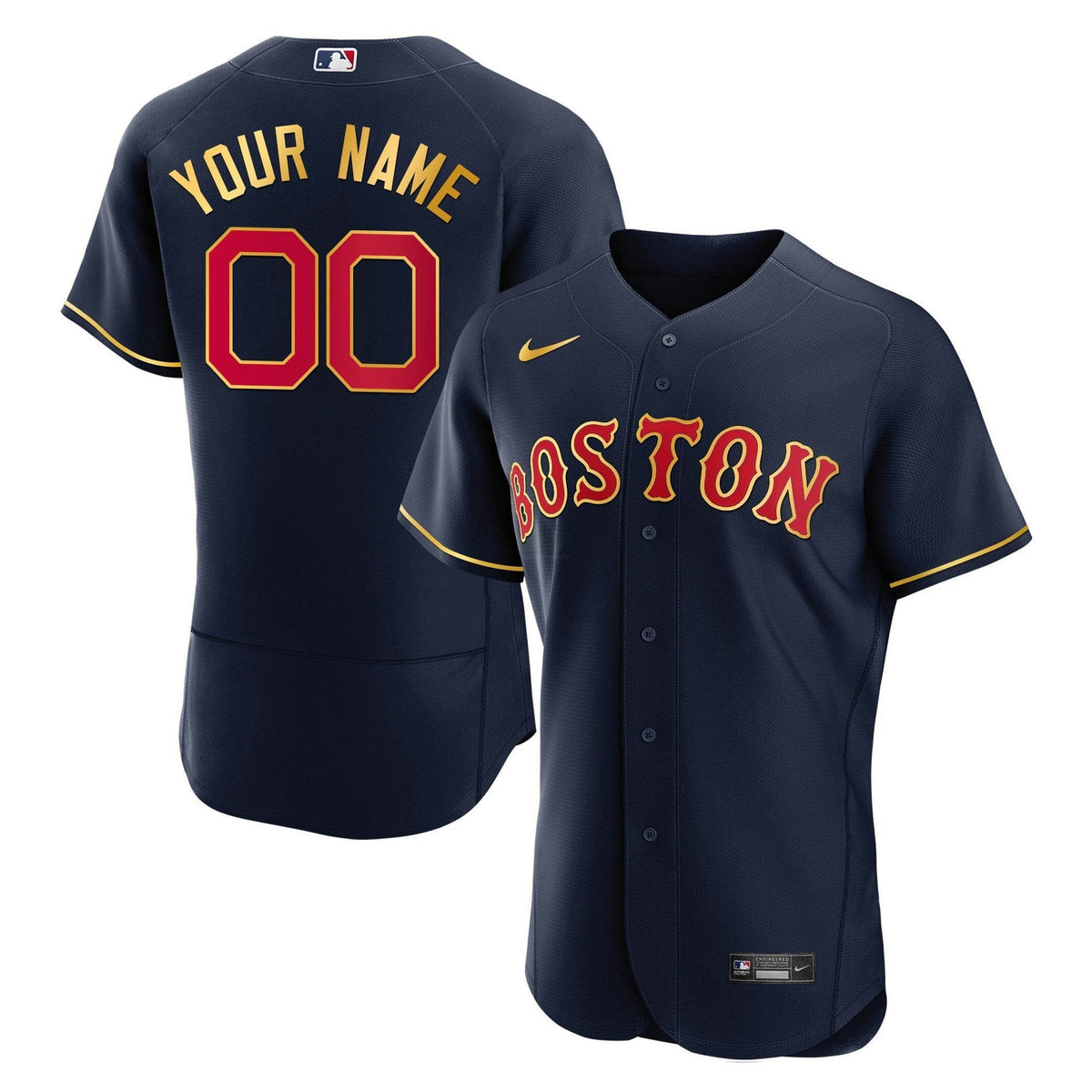 MLB Boston Gold Trim Jersey