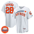 MLB César Cedeño Houston White Jersey - Cool Base
