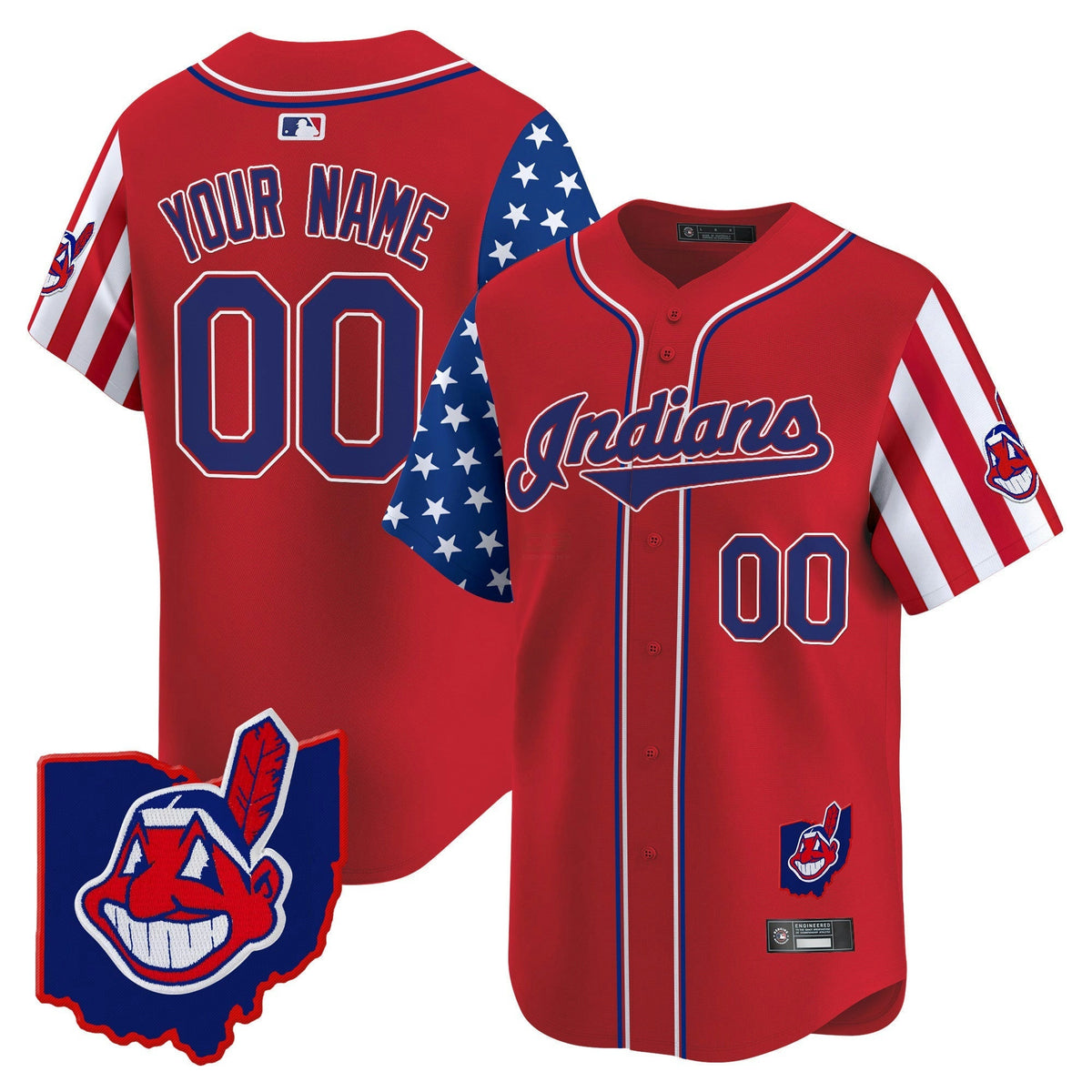 MLB Cleveland Indians 2025 Independence Day Vapor Premier Limited Jersey