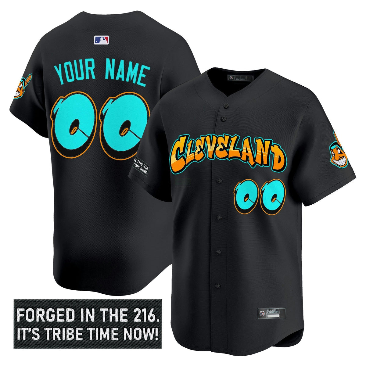 MLB Cleveland Indians ‘Graffiti 216 Ink Edition’ Vapor Premier Limited Jersey
