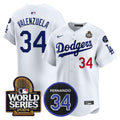 MLB Fernando Valenzuela 2024 World Series Champions Patch Vapor Premier Limited Jersey - White
