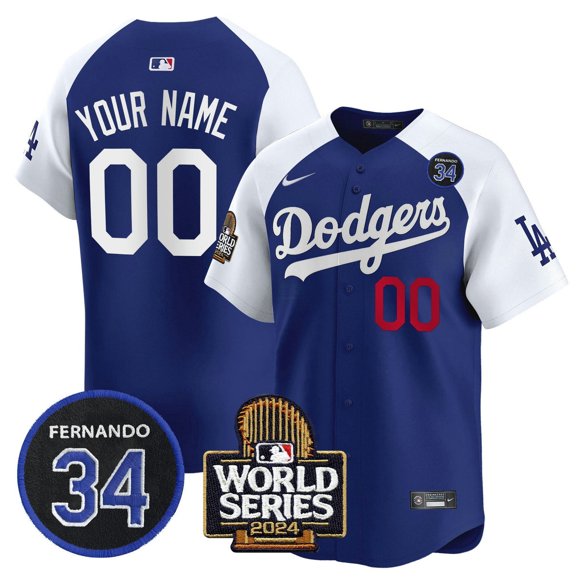 MLB Fernando Valenzuela & 2024 World Series Patch Vapor Premier Limited Jersey V2