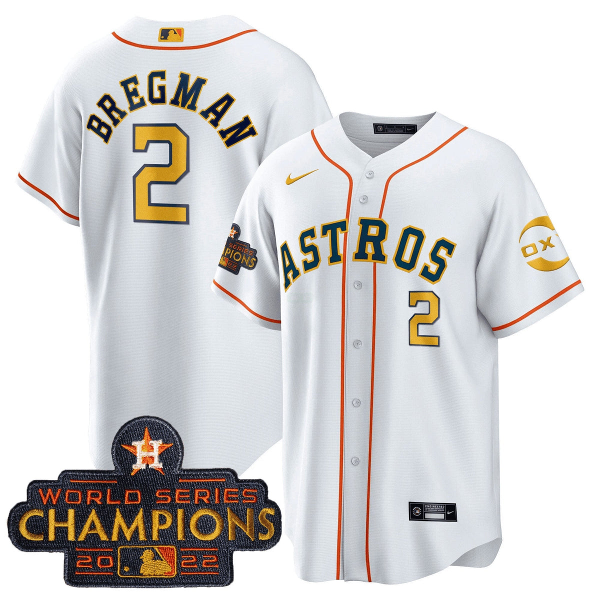MLB Houston 2022 Champions Gold Rush Oxy Patch Cool Base Jersey