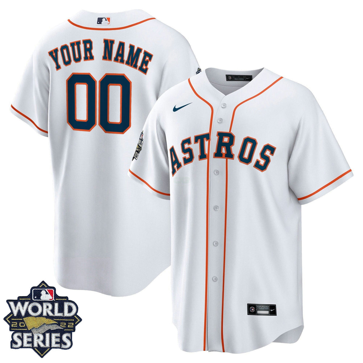 MLB Houston 2022 World Series Custom Name And Number Home Player Jersey – White