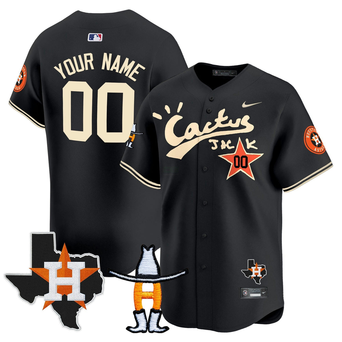 MLB Houston Cactus Jack Houston Rodeo Patch Vapor Premier Limited Jersey
