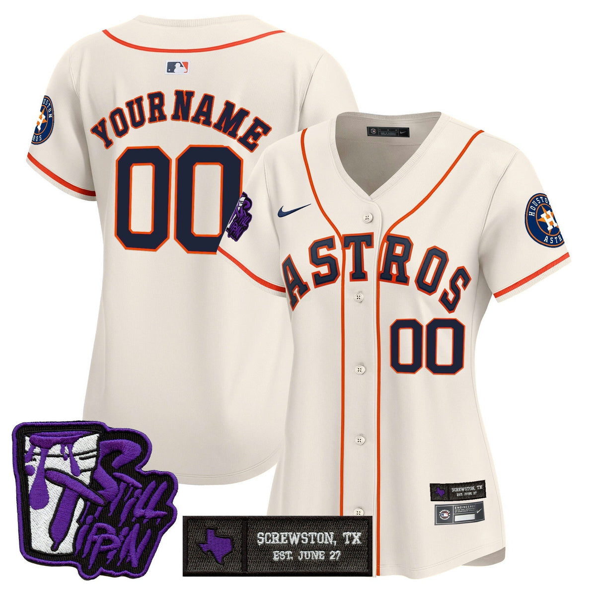 MLB Houston DJ Screw Still Tippin Purple Patch Vapor Premier Limited Jersey – Stitched