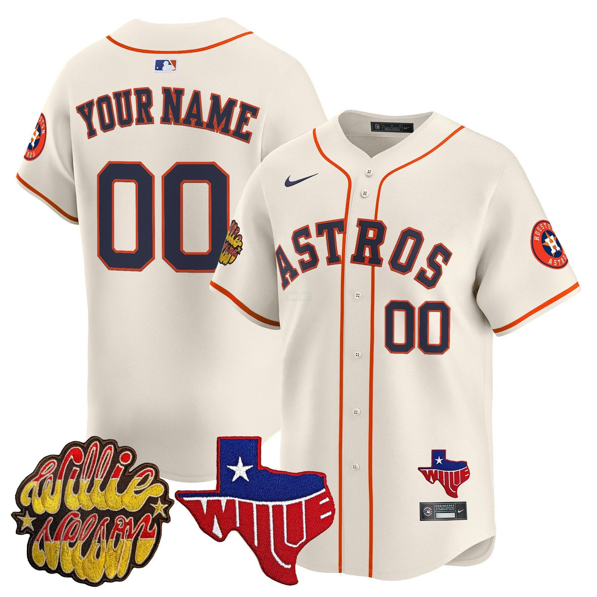 MLB Houston ‘Willie Nelson Patch’ Vapor Premier Limited Jersey