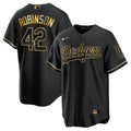 MLB Jackie Robinson Los Angeles White Gold & Black Gold Jersey