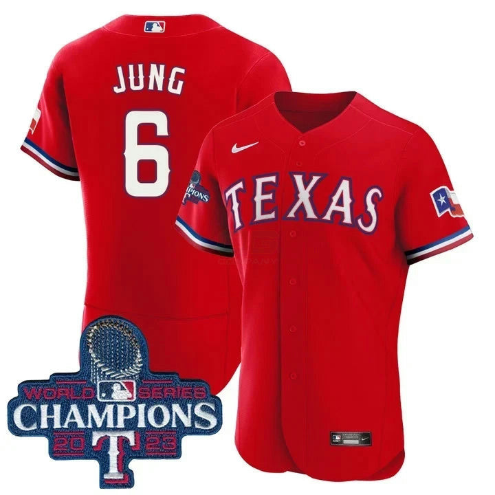 MLB Josh Jung Texas World Series Champions Red Jersey - Red