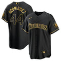 MLB Julio Rodriguez Seattle White Gold & Black Gold Jersey