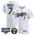 MLB Julio Urías Los Angeles White Gold Trim Jersey - Flex White