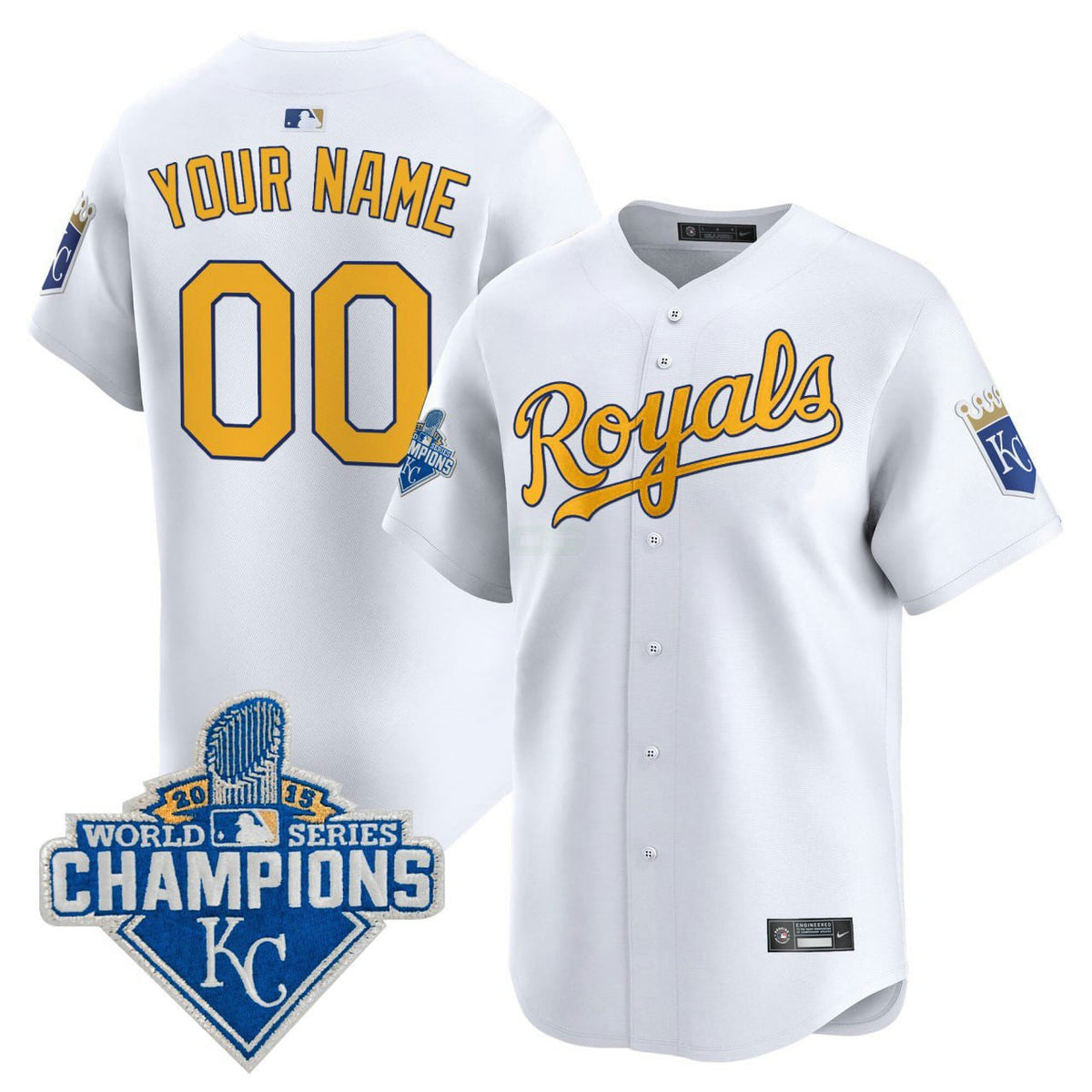 MLB Kansas City World Series Patch White Vapor Premier Limited Jersey - White