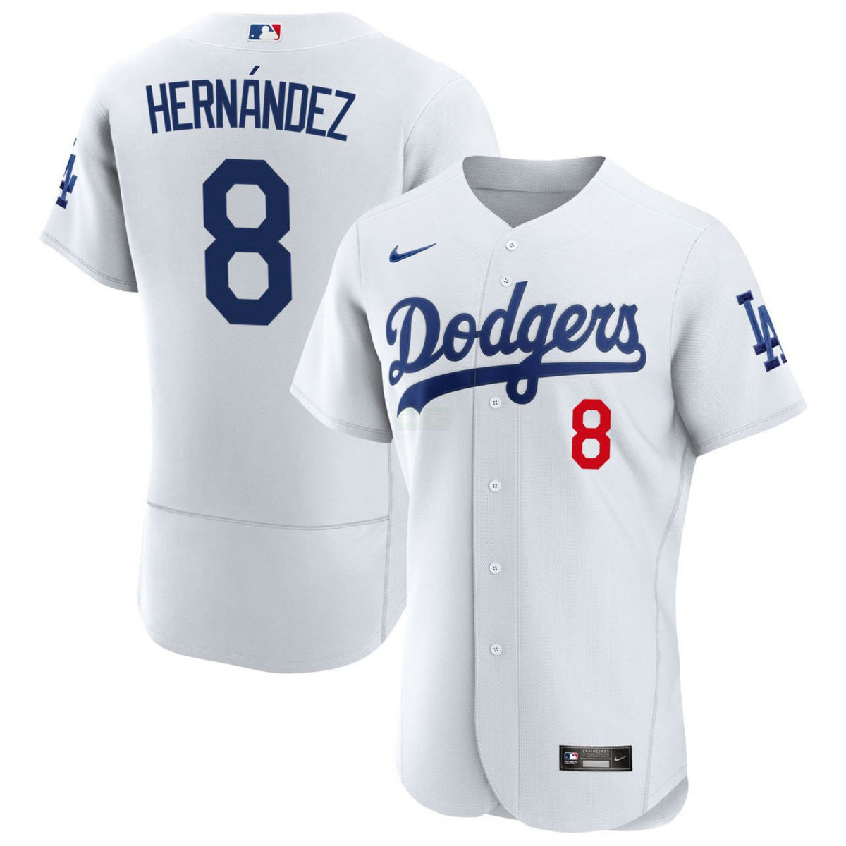 MLB Kike Hernandez #8 Los Angeles White Jersey - White