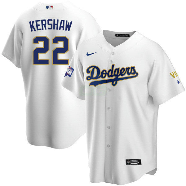 MLB Los Angeles 2020 Championship Gold Trim Cool Base White Jersey