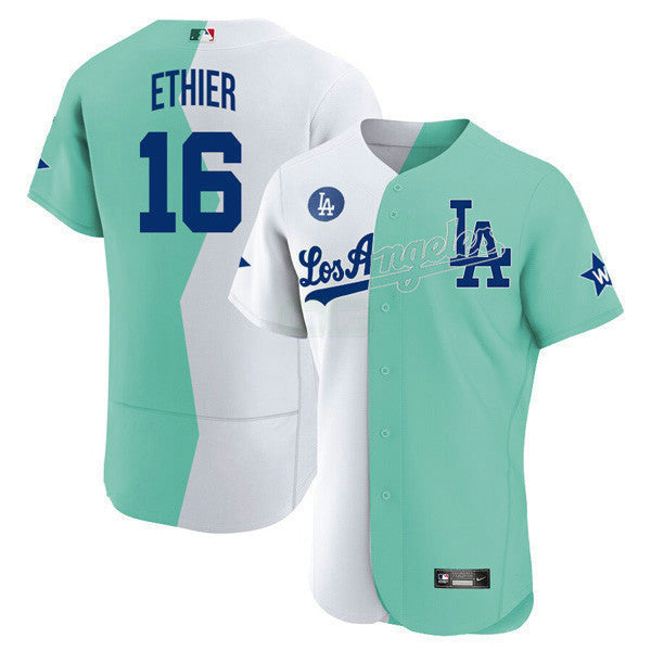 MLB Los Angeles Flex Base White Green 2022 MLB All-Star Celebrity Softball Game Split Jersey