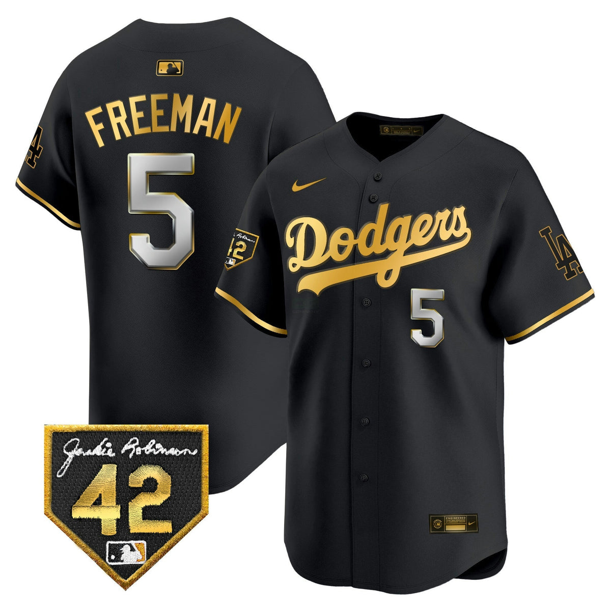 MLB Los Angeles Dodgers Men’s 2024 Jackie Robinson Patch Vapor Premier Limited Jersey