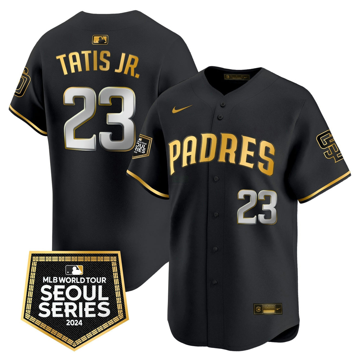 MLB San Diego Padres Men’s 2024 World Tour Seoul Series Patch Vapor Premier Limited Jersey