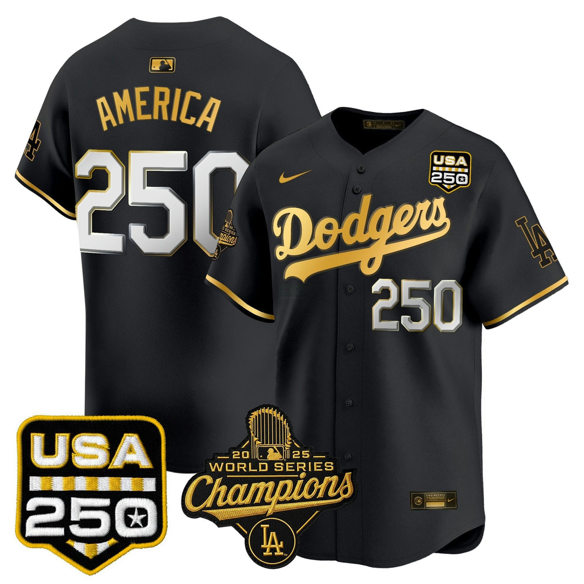 MLB Men’s 2025 World Series Champions & 250America Patch Vapor Premier Limited Jersey