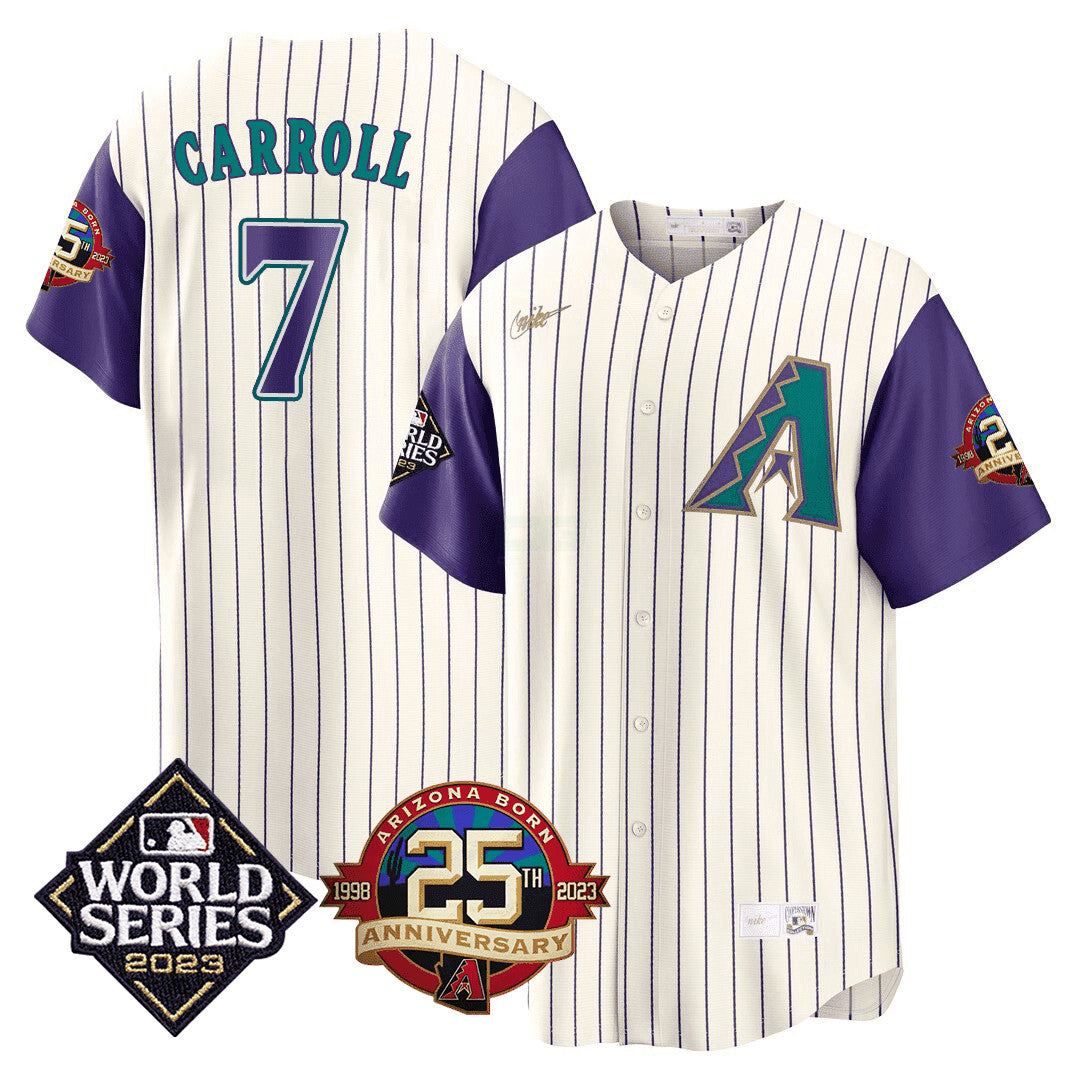 MLB Men’s Arizona 2023 World Series Patch Throwback Jersey - 2023 World Series Patch