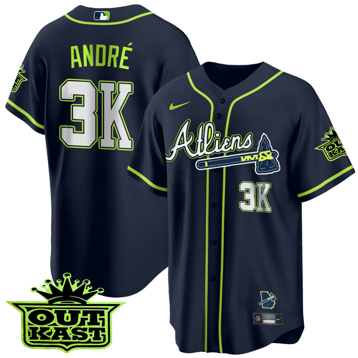 MLB Men’s Atlanta Atliens Cool Base Jersey