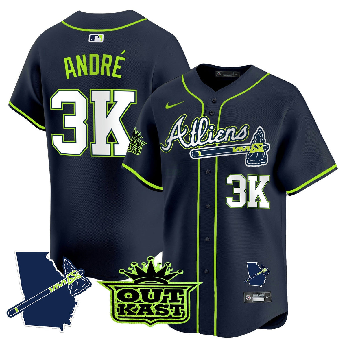 MLB Men’s Atlanta Atliens Vapor Premier Limited Jersey V2