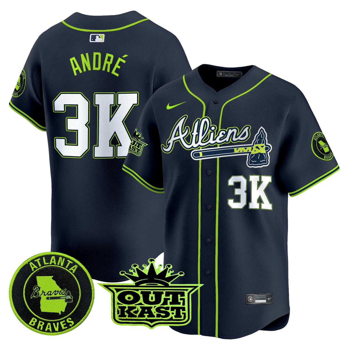 MLB Men’s Atlanta Atliens Vapor Premier Limited Jersey V4