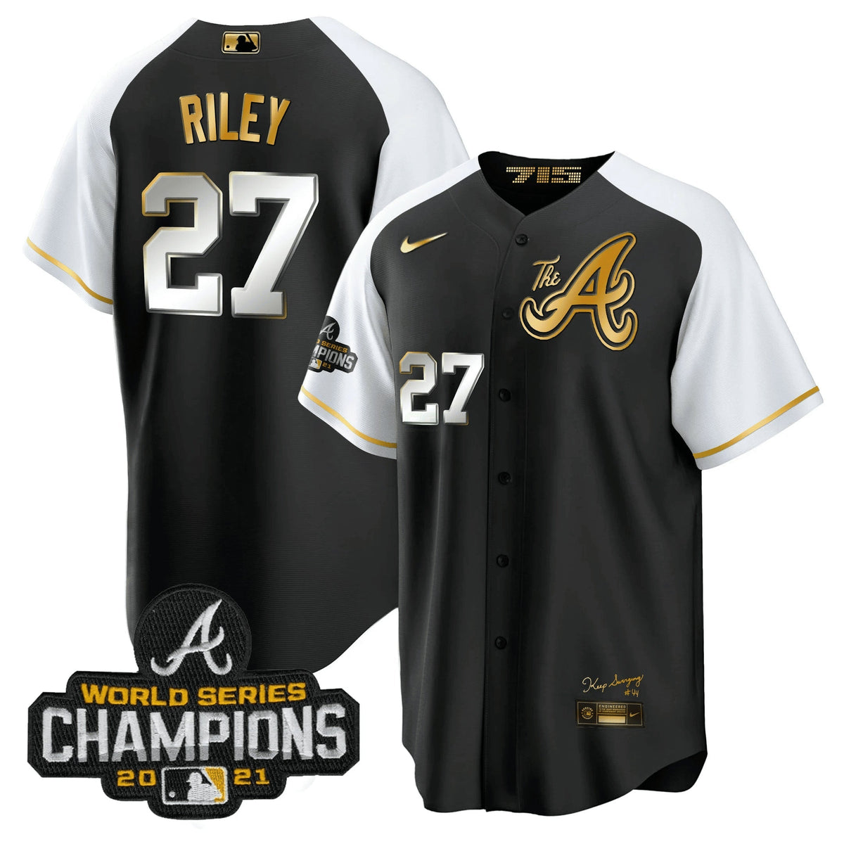 MLB Men’s Atlanta Champions Alternate Gold Cool Base Jersey