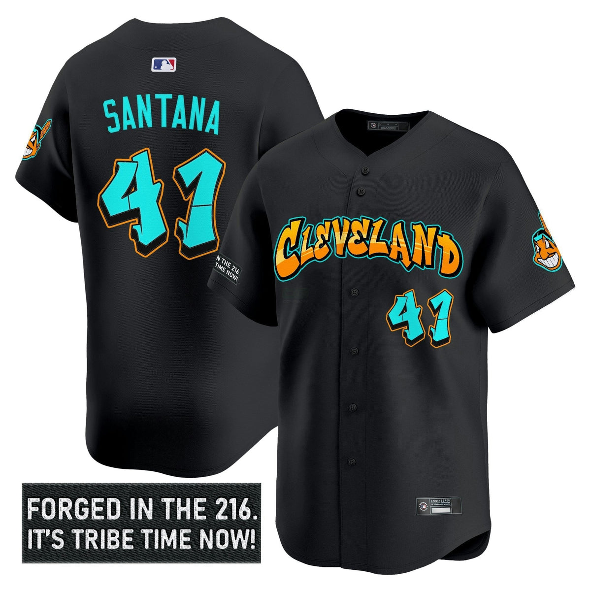 MLB Men’s Cleveland Indians ‘Graffiti 216 Ink Edition’ Vapor Premier Limited Jersey