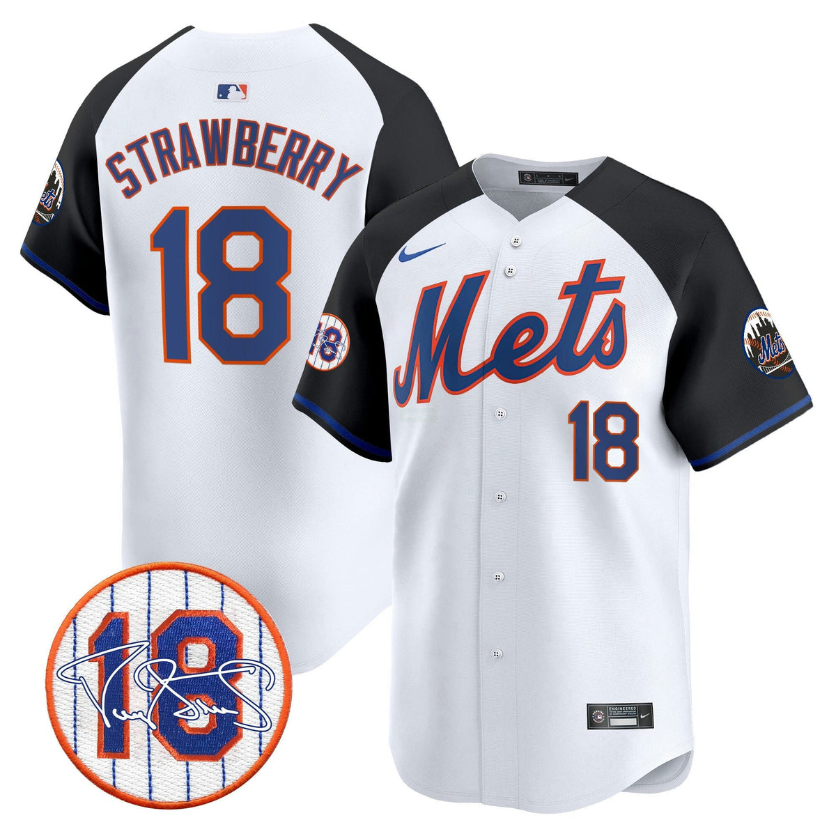 MLB Men’s Darryl Strawberry Patch Vapor Premier Limited Jersey