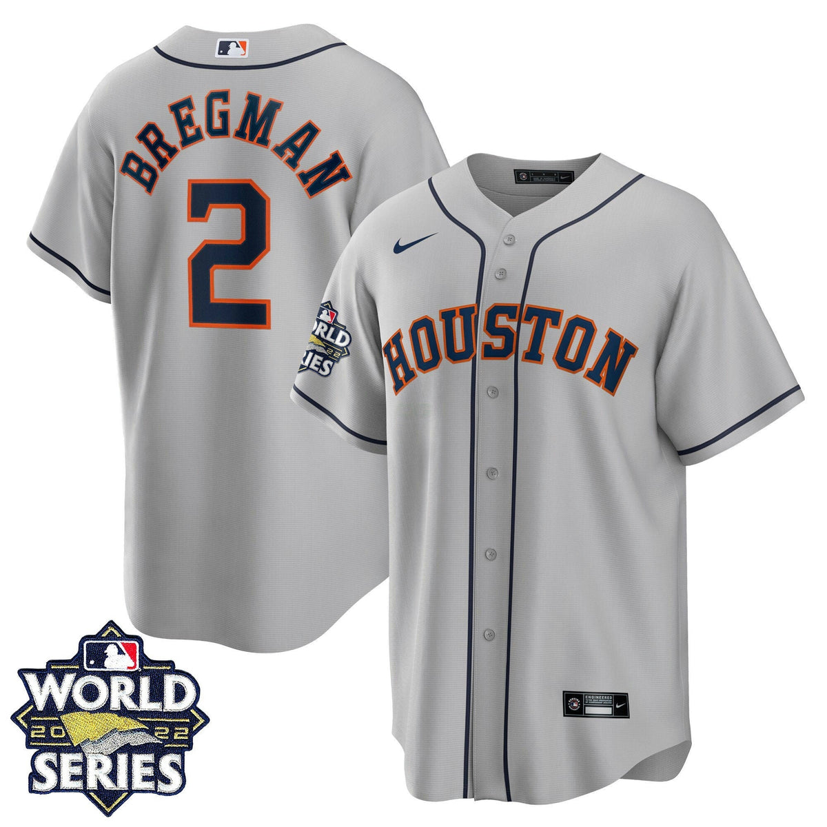MLB Men’s Houston 2022 World Series Gray Road Player Jersey