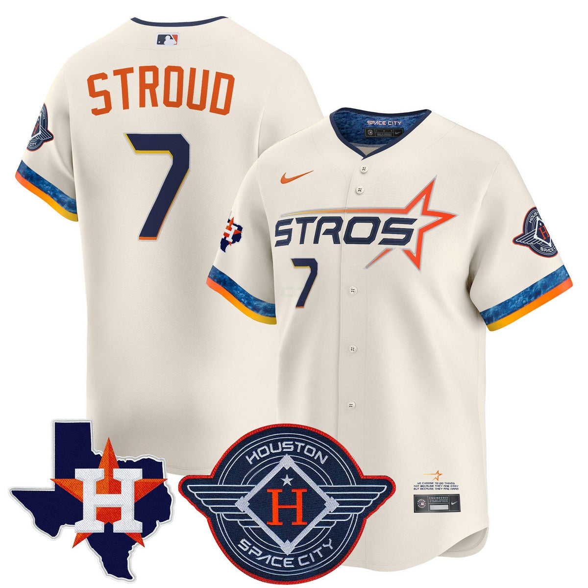 MLB Men’s Houston 2025 City Connect Texas Patch Vapor Premier Limited Jersey