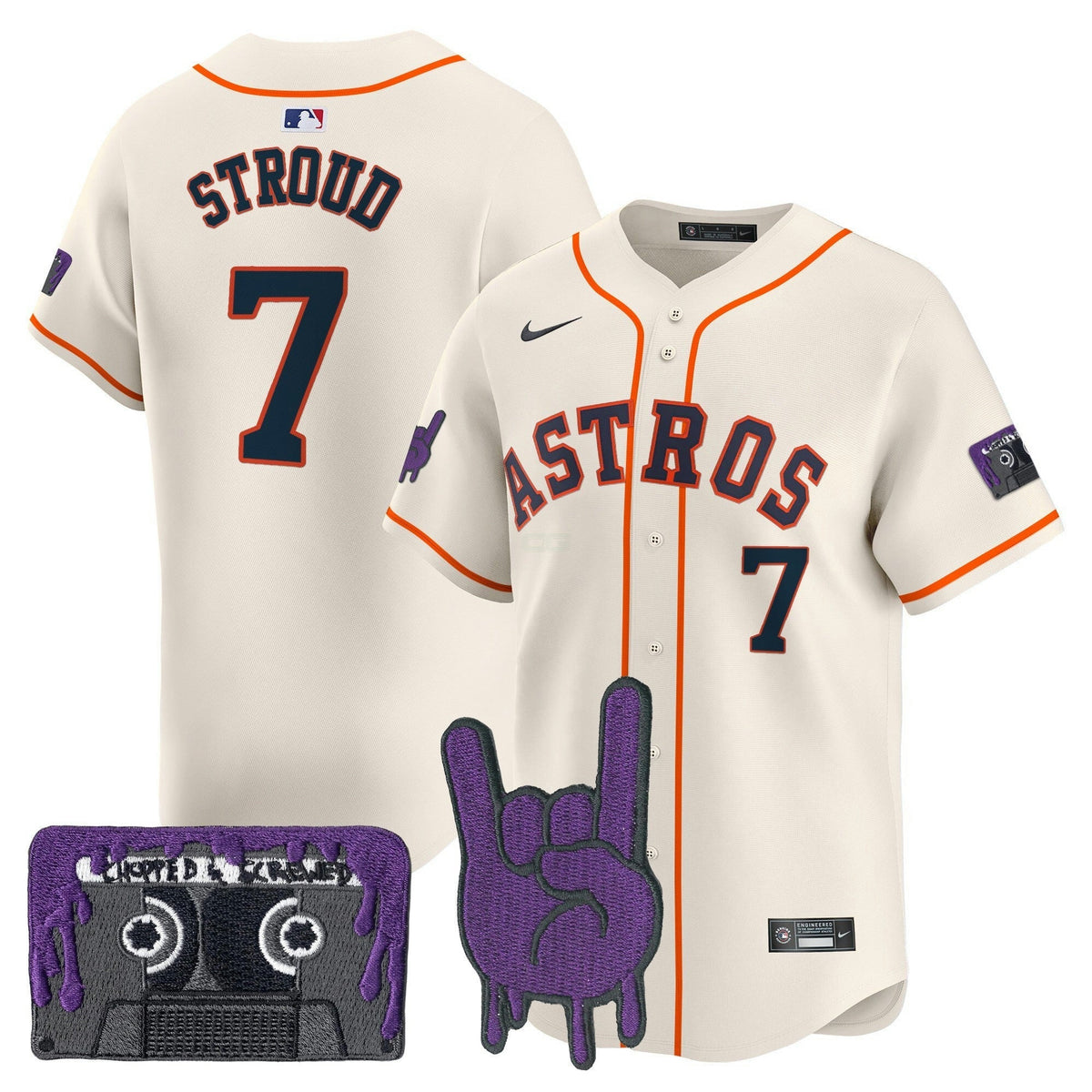 MLB Men’s Houston DJ Screw Patch Vapor Premier Limited Jersey