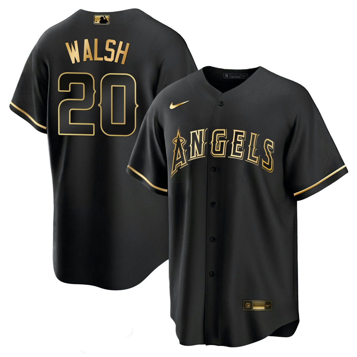 MLB Los Angeles Angels Men’s Los Angeles Black Limited & Gold Jersey