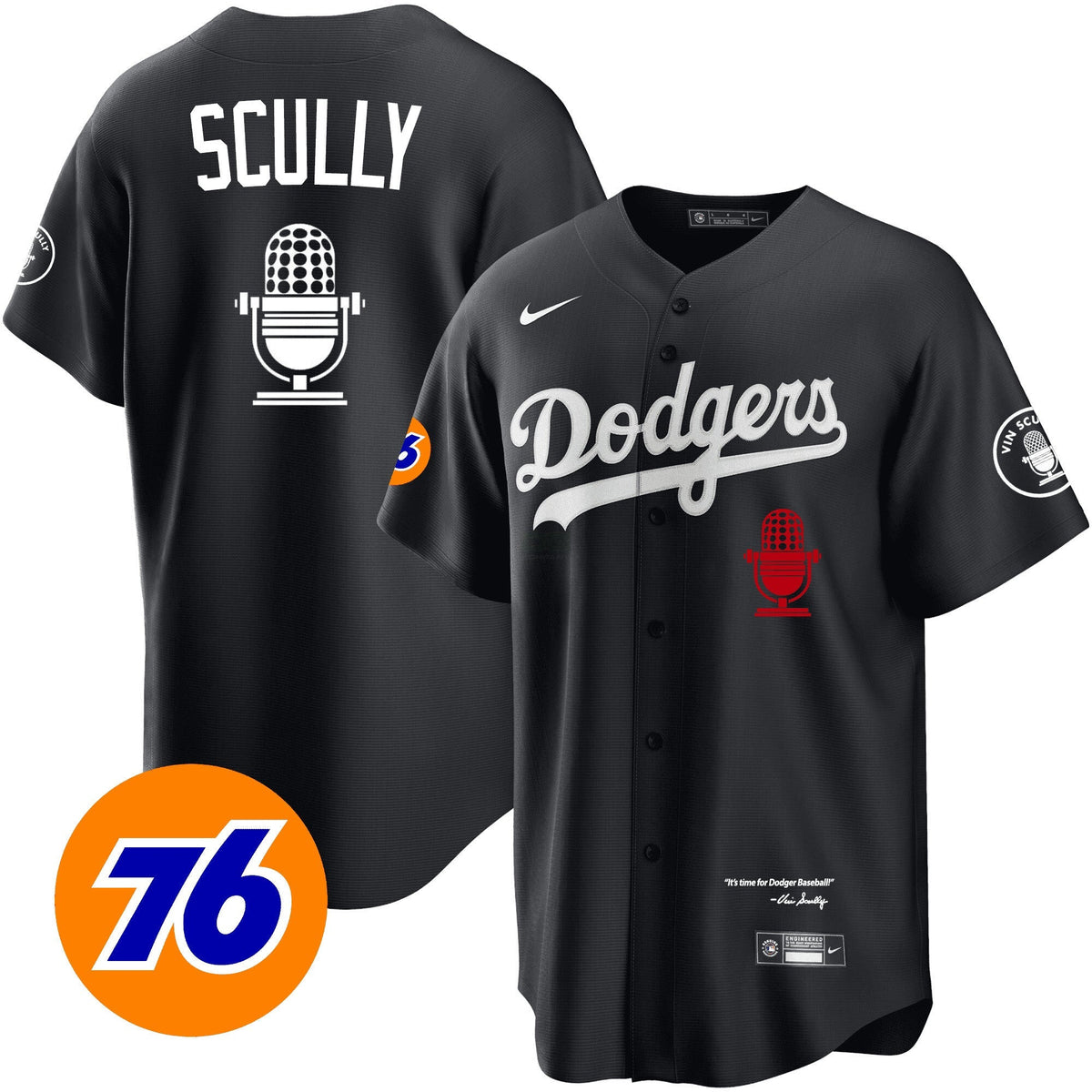 MLB Men’s Los Angeles Vin Scully 76 Patch Jersey