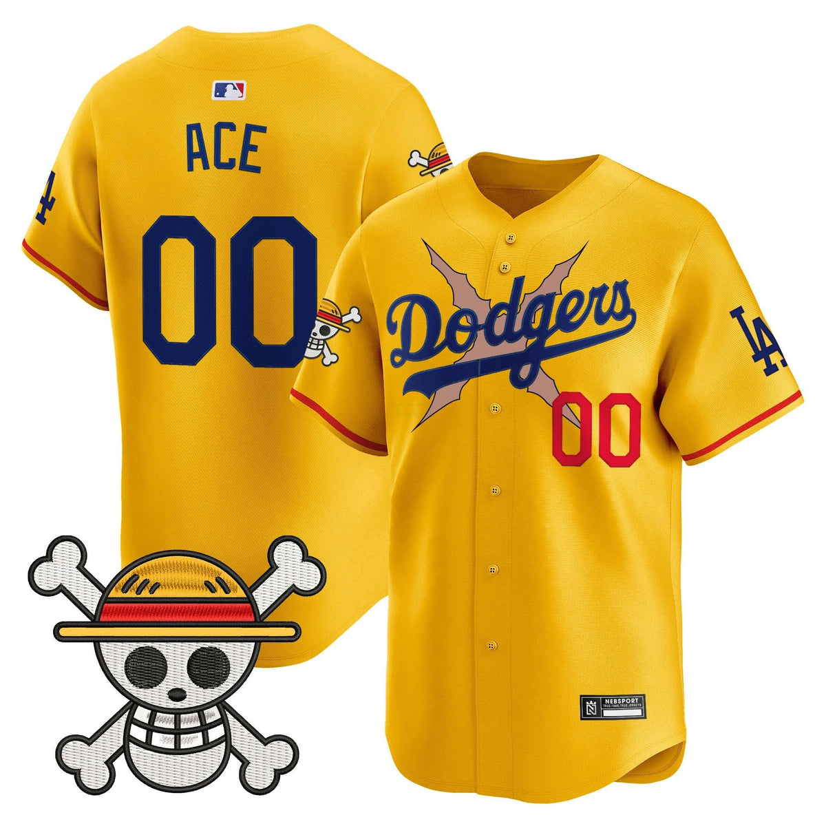 MLB Men’s Los Angeles x One Piece 2025 Vapor Premier Limited Jersey – Stitched